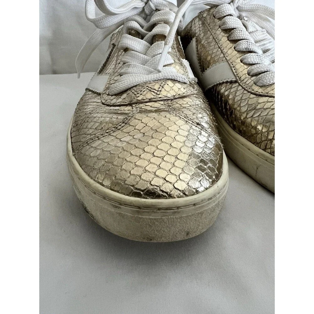 Stuart Weitzman Metallic Gold Sneakers Size 8B - Picture 7 of 11
